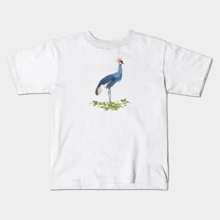 Grey Crowned Crane Kids T-Shirt